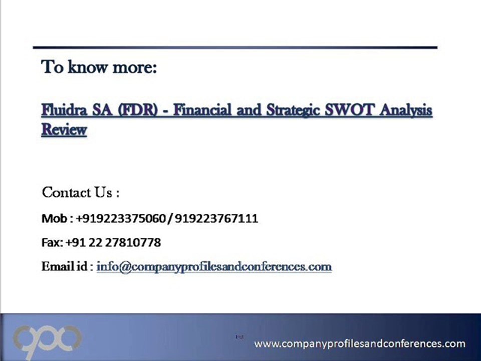 Fluidra SA (FDR) - Financial and Strategic SWOT Analysis Review