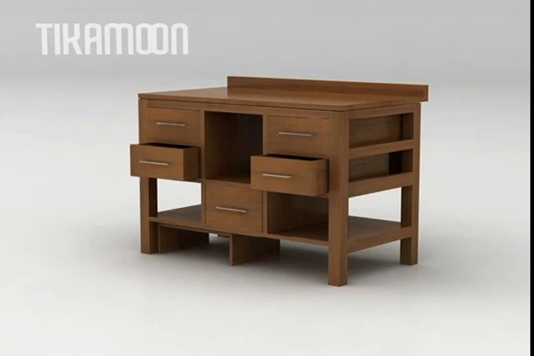 Meuble de salle de bain en teck teinté Galyno Solo par Tikamoon