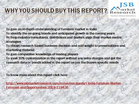 JSB Market Research - India Furniture Market Forecast and Opportunities, 2019