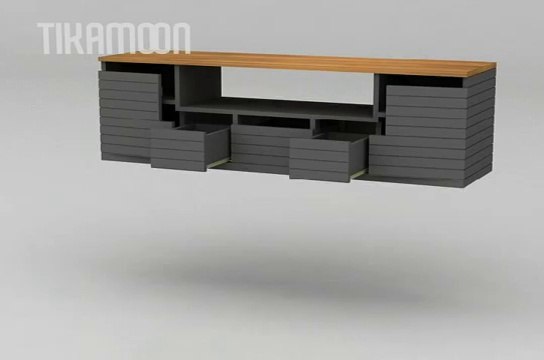 Slats Grey Duo meuble de salle de bain Tikamoon