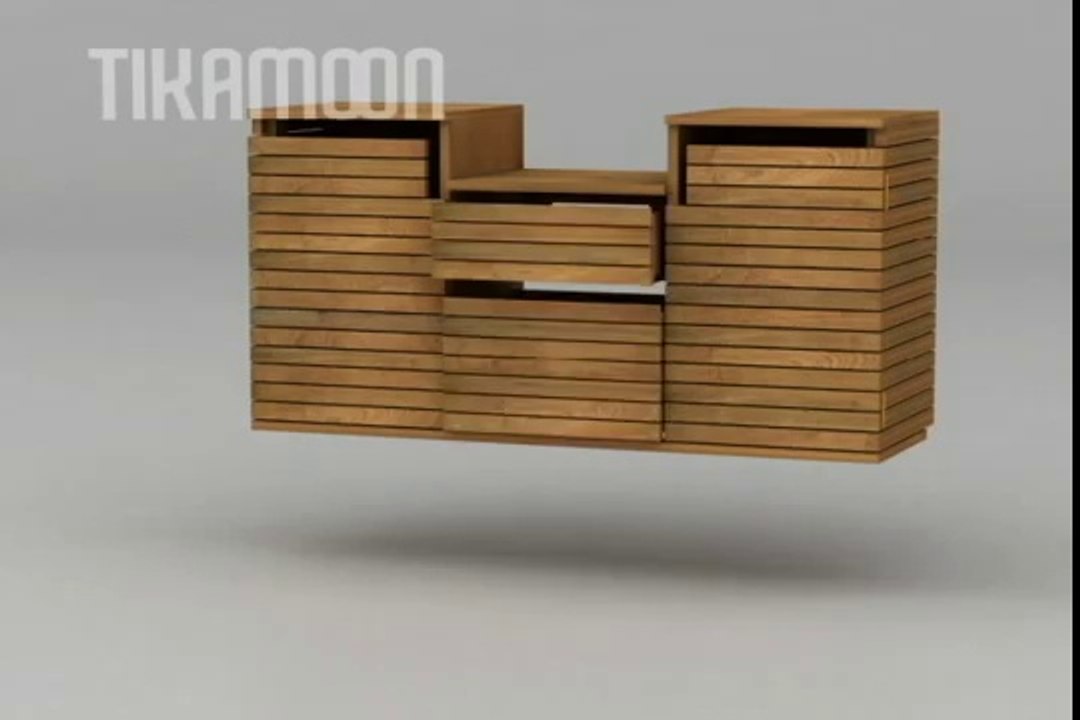 Tikamoon meuble de salle de bain Slats teck in