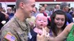 Maine Soldier Matt Norton meets his daughter for the first time after returning from overseas.