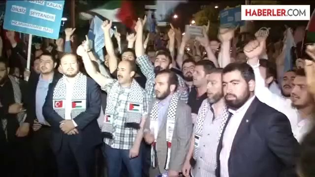 İsrail Büyükelçiliği konutu önünde protesto -