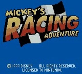 game boy color mickey's racing adventure