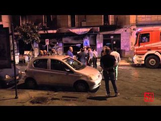 Casoria (NA) - Esplosione nella notte in fiamme una pescheria -1- (15.07.14)