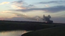 Grad missiles being fired by east Ukrainian separatists