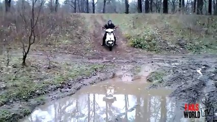 Mud Crossing with a scooter fail - Fails World