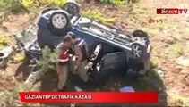 Gaziantep'de otomobil devrildi