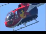 Red Bull Helicopter back flips aerobatic.