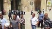 Al-Aqsa mosque ... The Israeli police dismisses a group of Palestinians were attending to pray by tear gas and Electric teasers.  Share !!!!!!!