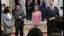 Queen Letizia welcomed students with King Felipe at the Zarzuela Palace