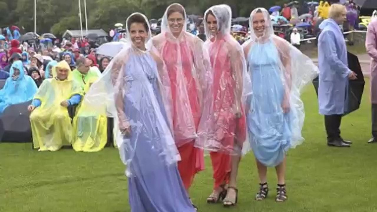 Swedish royal family break out the ponchos to celebrate Crown Princess Victoria's 37th birthday
