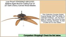 Rating FP4320AZ1-B5131DC Belleria Aged Bronze Ceiling Fan w/ 22' Dark Cherry Carved Wood Blades