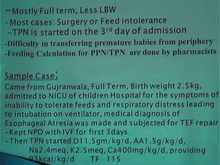 ICHN-2014 Clinical and Therapeutic Nutrition Comparison of the nutrition support given to mature babies in neonatal intensive  care unit at American and  Masooma Tasneem Zafir Ali