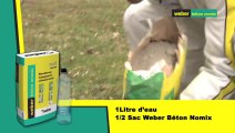 Application du béton de maçonnerie ultra-rapide sans malaxage Weber (weber.béton nomix )