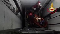 Monza - Soccorsa una persona caduta in un vano ascensore a Verano Brianza (17.07.14)
