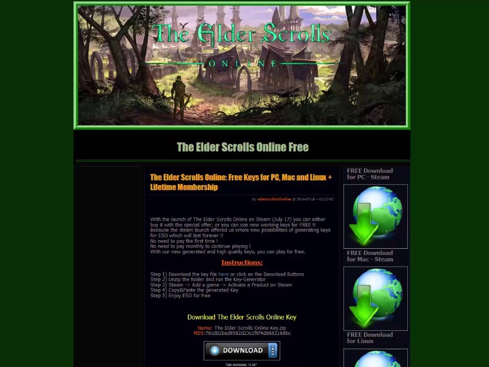 The Elder Scrolls Onlie FREE for PC