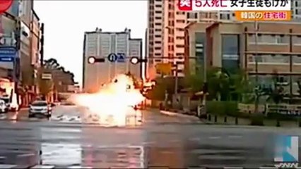 Un hélicoptère s'écrase dans la rue en Corée du Sud.