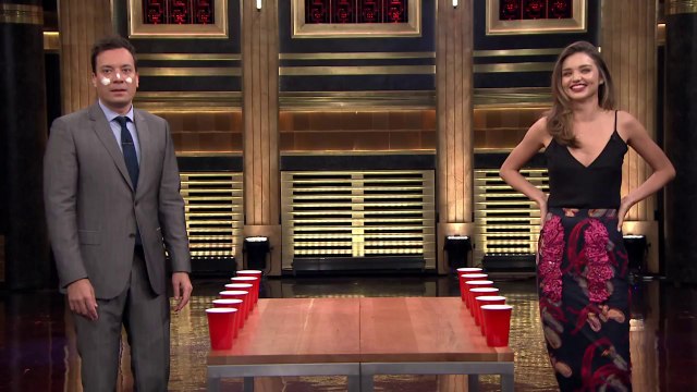 Jimmy Fallon Plays Flip Cup with Miranda Kerr
