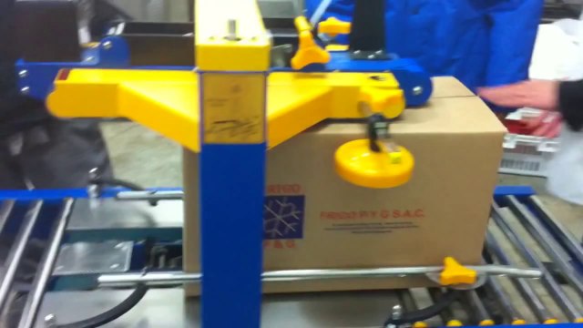 Máy dán băng keo thùng bánh kẹo FXJ-6050, máy dán thùng giấy, máy dán thùng thuốc bảo vệ thực vật