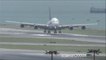 Airbus A380 Singapore Airlines Landing in Hong Kong International Airport. Great View of the Whole Airport