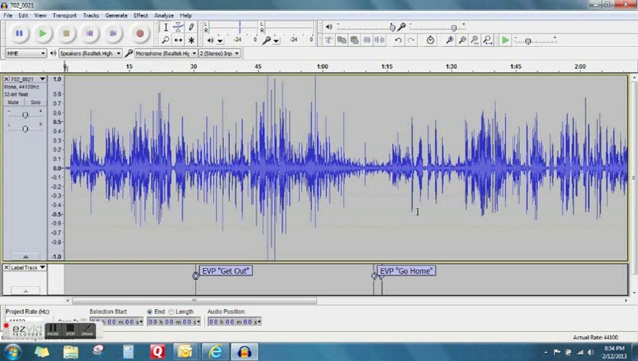 Audacity for Ghost Hunting