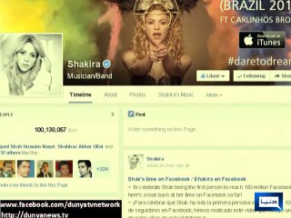 Shakira sets new Facebook world record after reaching 100 million likes