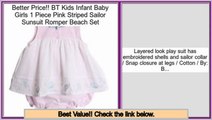 Save Price BT Kids Infant Baby Girls 1 Piece Pink Striped Sailor Sunsuit Romper Beach Set