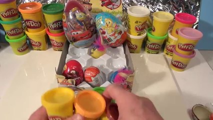 21 Surprise Eggs from Disney Cars, Kinder Surprise Eggs, Funny Face Surprises, and Play Doh Eggs