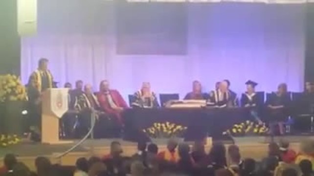 Imran Khan at Bradford University making his final Speech as Chancellor after serving the University