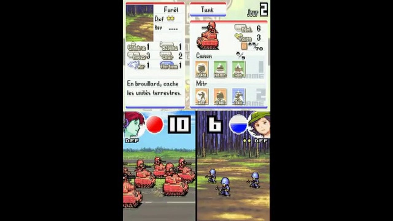 Advance Wars: Dual Strike premier niveau.