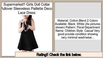 Rating Girls Doll Collar Pullover Sleeveless Paillette Decor Lace Dress