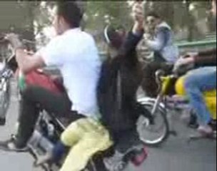 Excellent Paki Girls on one wheel Driving