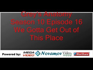 Grey’s Anatomy Season 10 Episode 16 – We Gotta Get Out of This Place