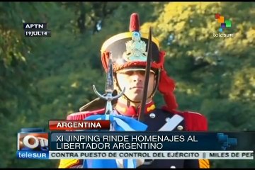 Homenaje del presidente de China a José de San Martín, en Buenos Aires