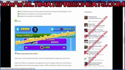 Sonic Jump Fever Cheats Tool Free Download - Free - Updated