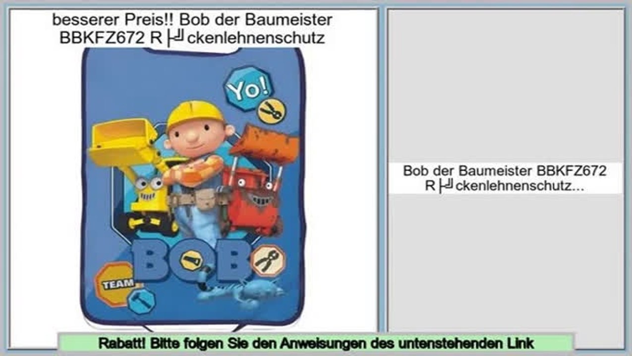 Holen Sie sich g�nstige Bob der Baumeister BBKFZ672 Rückenlehnenschutz
