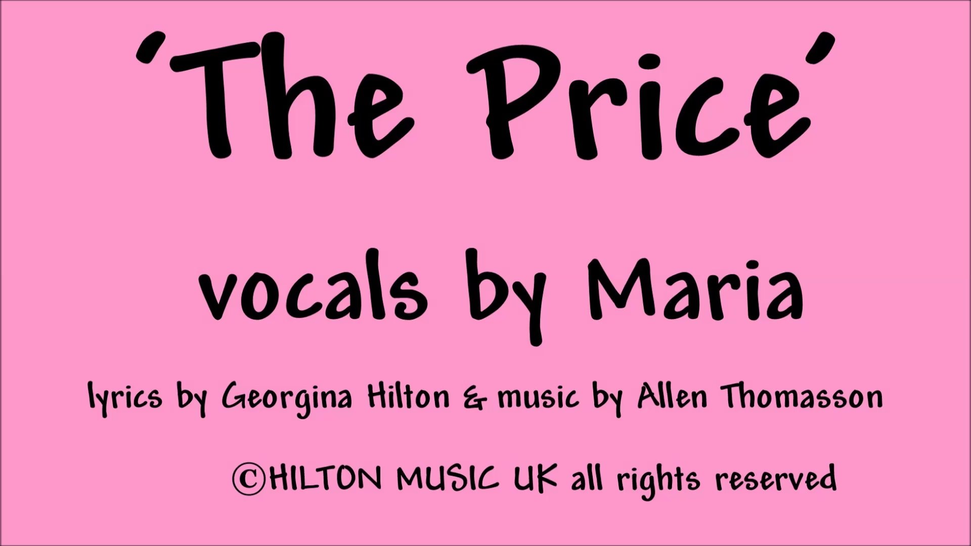⁣'THE PRICE' break-up girl love song from Hilton Music UK