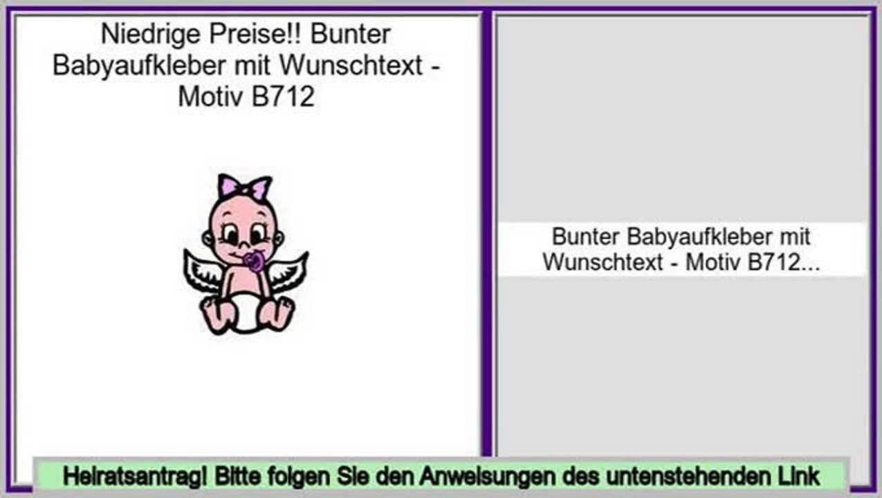 Holen Sie sich g�nstige Bunter Babyaufkleber mit Wunschtext - Motiv B712