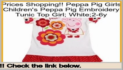 Deal Of The Day Peppa Pig Girls Children's Peppa Pig Embroidery Tunic Top Girl; White;2-6y