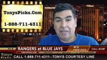 MLB Odds Toronto Blue Jays vs. Texas Rangers Pick Prediction Preview 7-20-2014