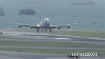 Boeing 747-400. Landings in Hong Kong International Airport