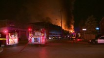 Ontario firefighters battle three-alarm blaze