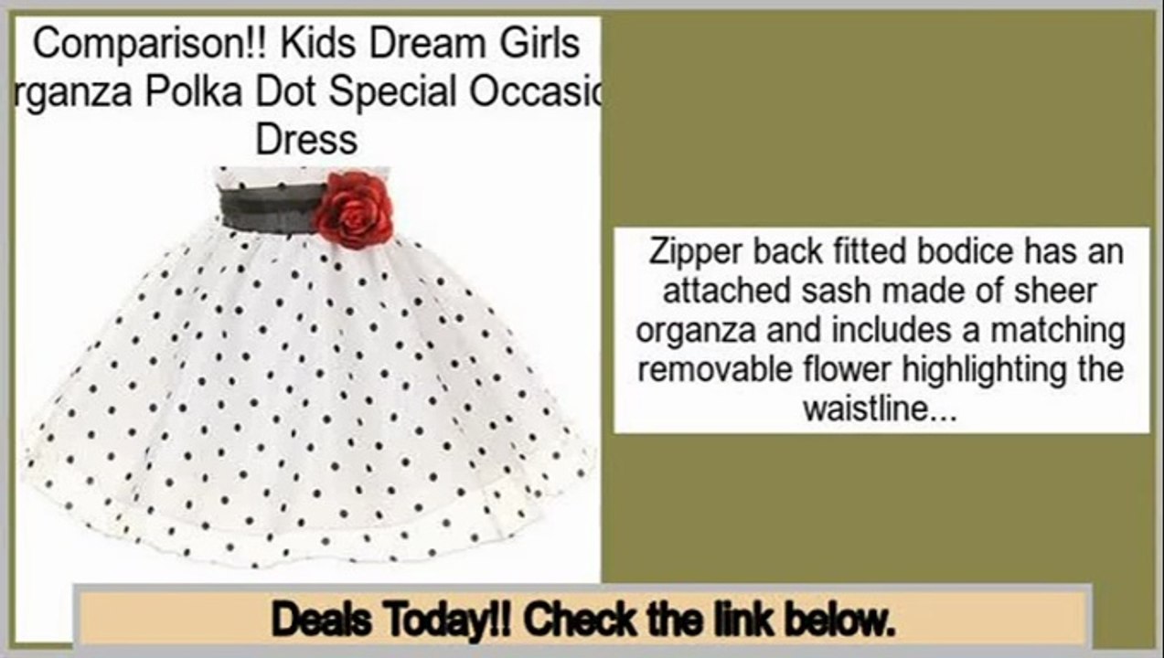 Package Deals Kids Dream Girls Organza Polka Dot Special Occasion Dress