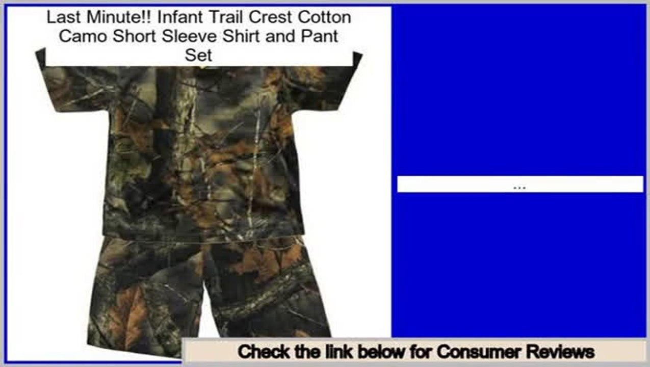 Deals Online Infant Trail Crest Cotton Camo Short Sleeve Shirt and Pant Set