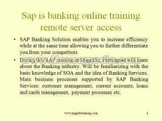 Sap is banking online training remote server access