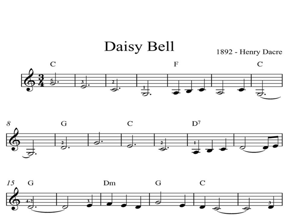 Daisy Bell Digital Sheet Music Piano Organ Keyboard Book 3 Video Dailymotion