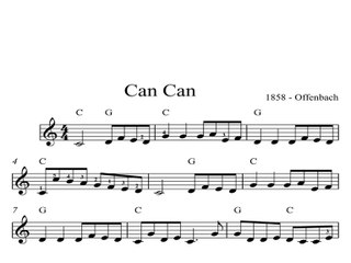 Can Can DIGITAL SHEET MUSIC Piano Organ & Keyboard: Book 3
