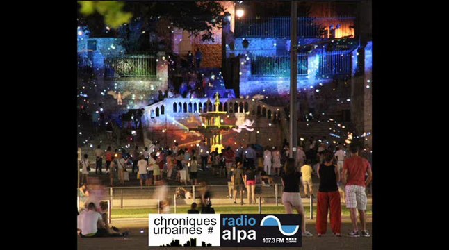 Nuit des Chimères - l'escalier du Jet d'eau / la reine blanche / perpective sur la place des Jacobins