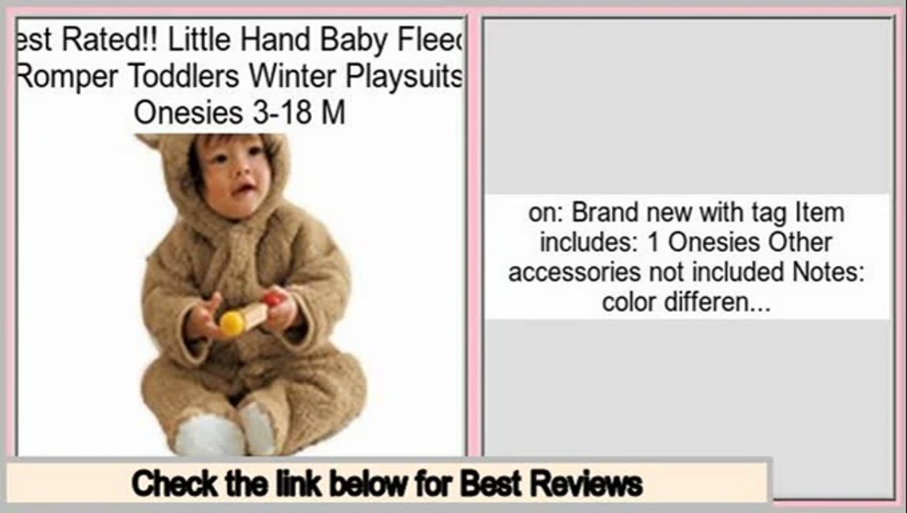 Deals Today Little Hand Baby Fleece Romper Toddlers Winter Playsuits Onesies 3-18 M